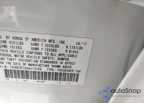 2017 Acura Ilx Acurawatch Plus Package z USA, uszkodzony, nr VIN 19UDE2F38HA015398